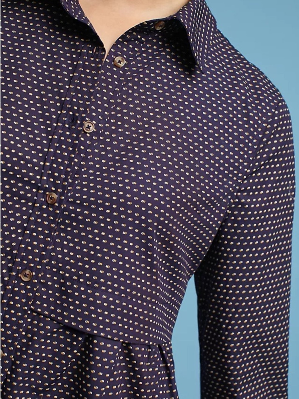 Anthropologie Maeve Polka Dot Tunic Blouse Cotton Button Front XS - Picture 4 of 11